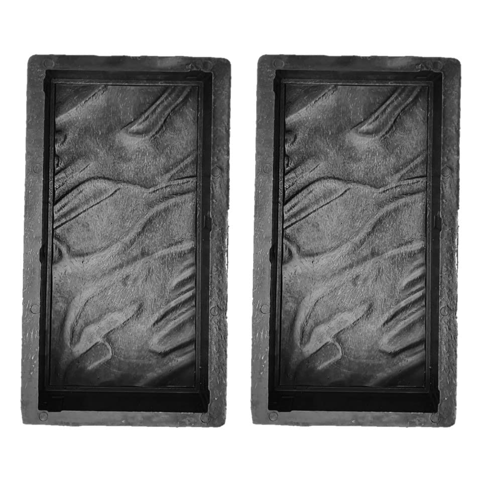 Reyal Black Rubber 12" X 6" MARBLE Paver Block mould(60mm) Interlocking Paver Mould (Pack of 2)-image-32