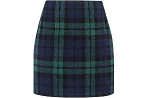 IDEALSANXUN Womens Plaid Green Pencil Skirt