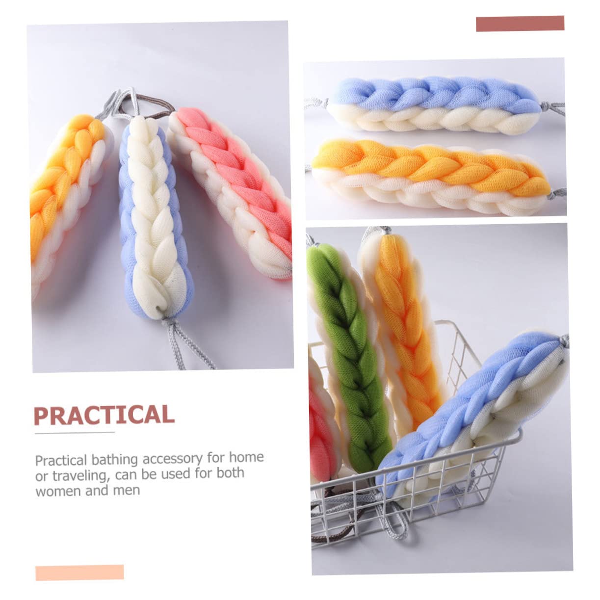 minkissy 2 Set Di Scrubber Per Doccia Per Il Corpo Per Il Bagno Esfoliante Per La Schiena Spazzola Per Doccia Da Uomo E Da Donna 2 Pezzi*2