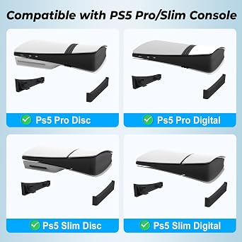 EJGAME PS5 Pro için Yatay Stand, PS5 Pro/İnce Disk ve Dijital Sürüm (Siyah) ile Uyumlu Taban Standı
