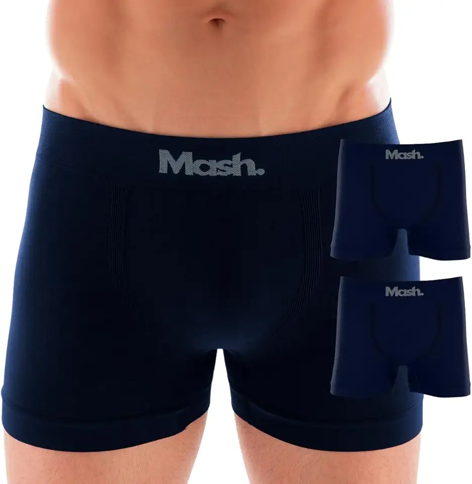 Kit 2 Cuecas Boxer Mash Poliamida Toque Gelado Sem Costura Box Adulto Masculina