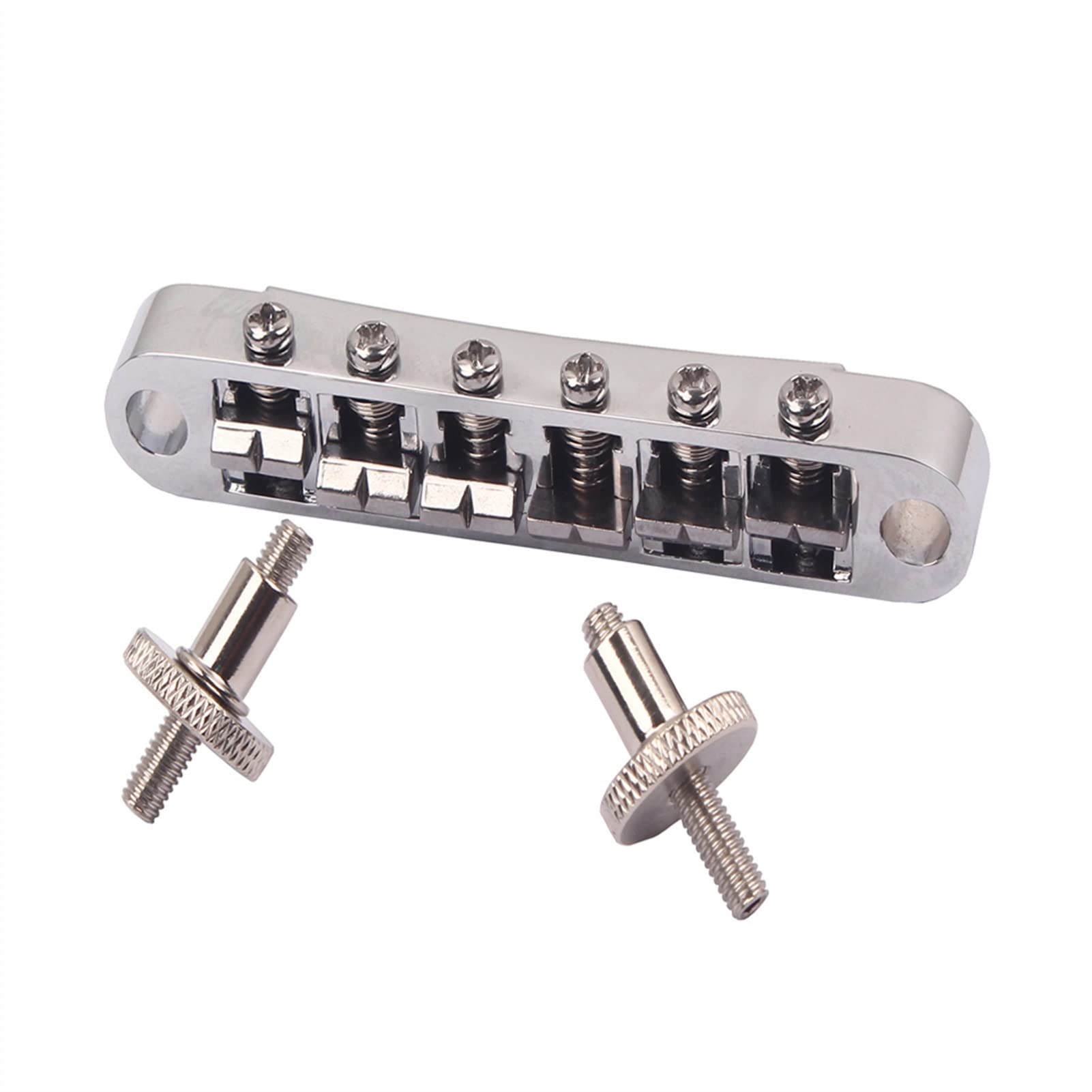 Accesorio repuesto puente Puente De Guitarra Ajustable Del Puente De La Melícula Plateada Para Lp Guitarras