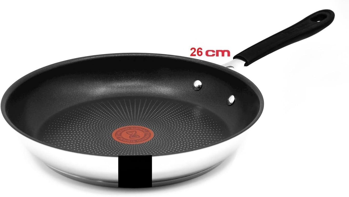 Tefal Jamie Oliver Pfanne 26 cm Induktion, Bratpfanne Edelstahl, Antihaft Beschichtet, Hoher