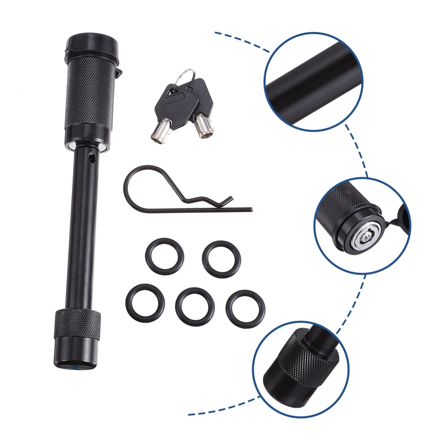 UKCOCO 1pieza Cerradura Para Remolque De Inoxidable Antirrobo y Resistente Al Agua Compatible Receivers De Remolques y Caravanas