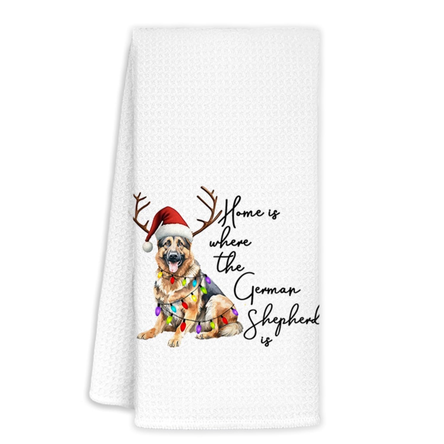 Christmas German Shepherd Kitchen Towels, German Shepherd Decor, German Shepherd Gifts for Men Lovers Women, German Shepherd Kitchen Decorative Towels, German Shepherd Decor, 16×24In