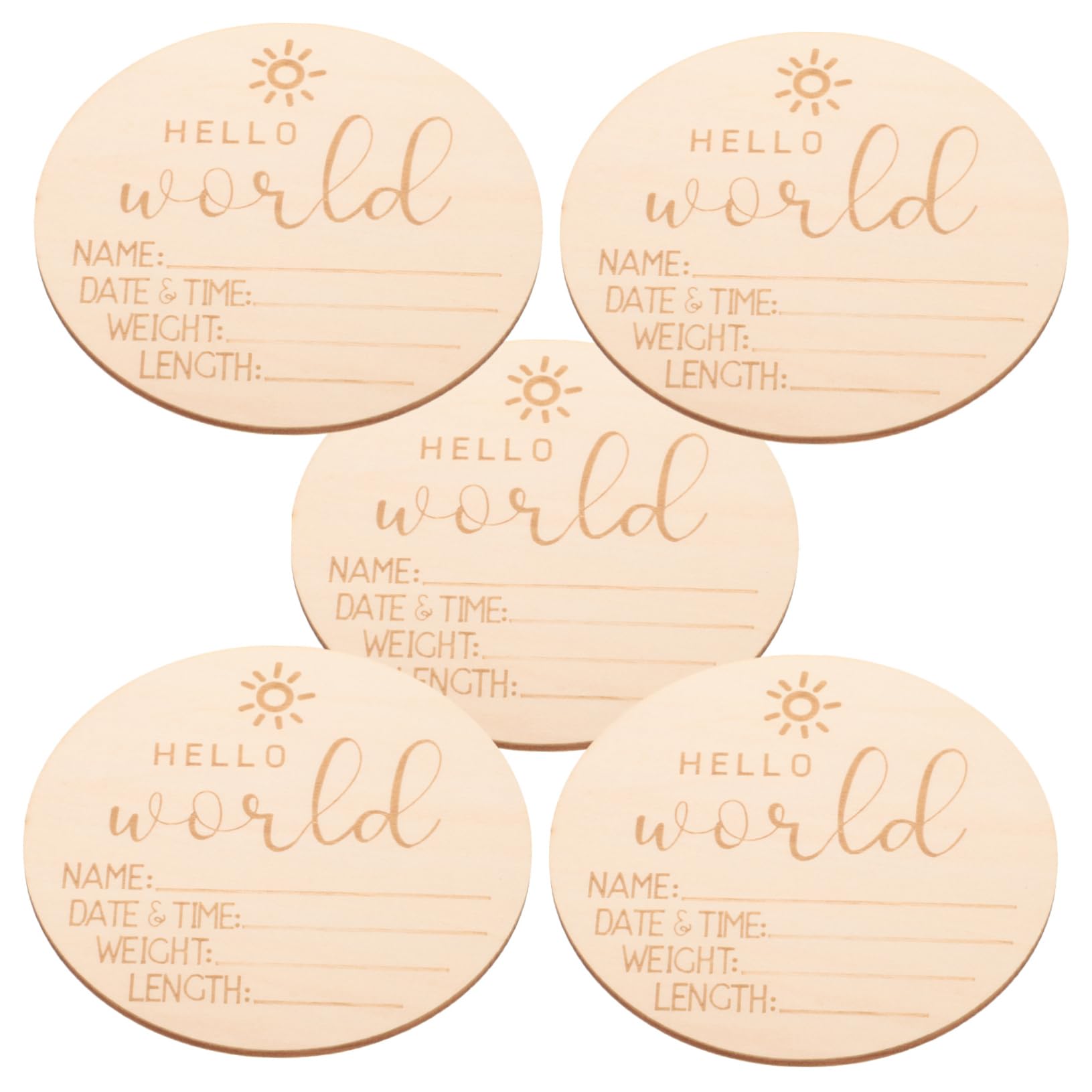 HEMOTON Wooden Baby Sign Set Baby Birth Announcement Prop Newborn Sign for Photography Accessory