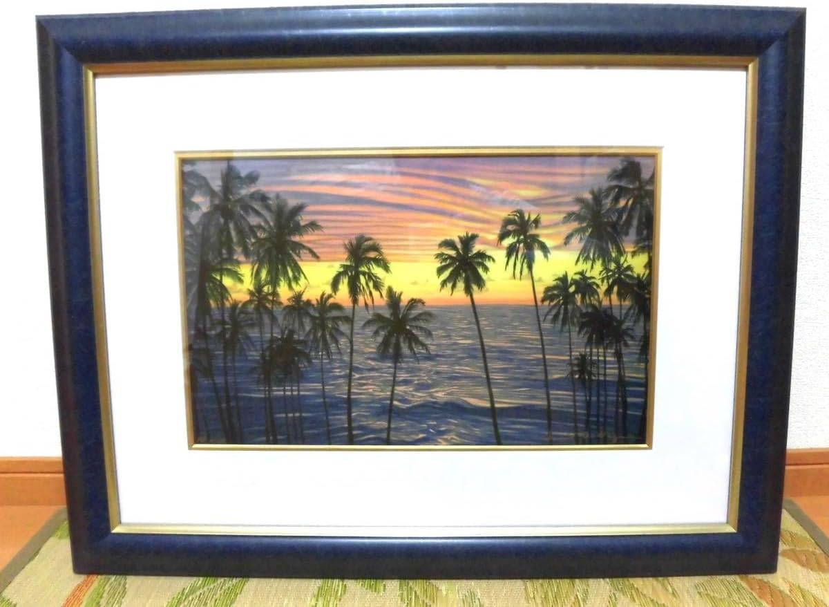 絵画 デイビッド・ガエーゴス ヒロベイガーデン シルクスクリーン 海