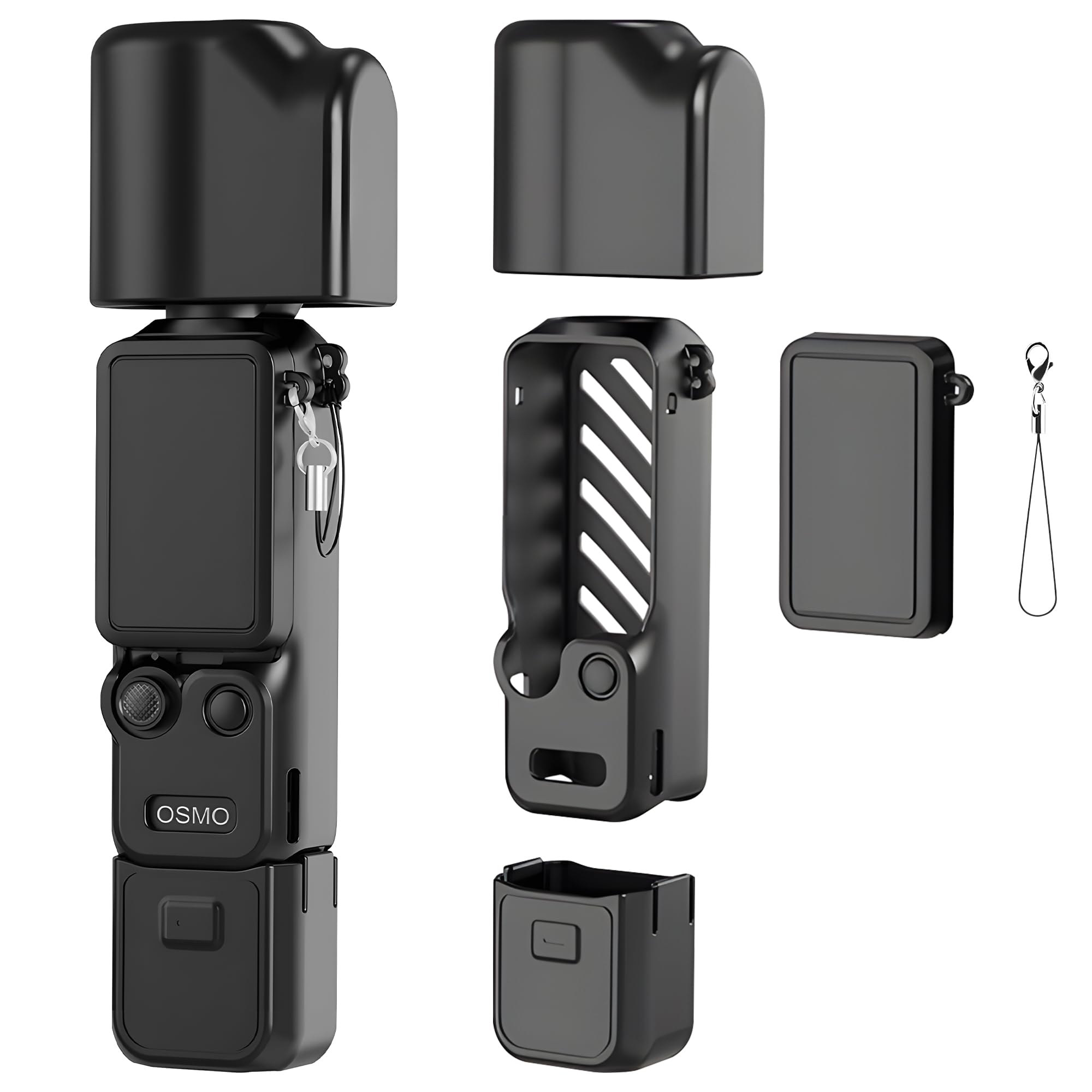 Osmo Pocket 4 Silikonowy Pokrowiec - Ochronny Pokrowiec na Obiektyw Aparatu Miękki Odporny na Wstrząsy Zarysowania do DJI Osmo Pocket 4 Akcesoriów Czarny