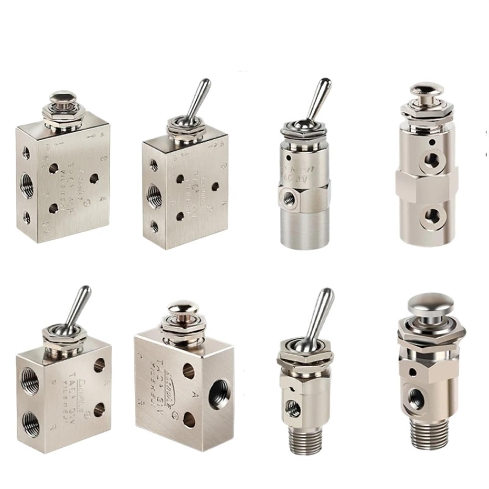 Vannes TAC2-4P pneumatiques à bouton-poussoir mini