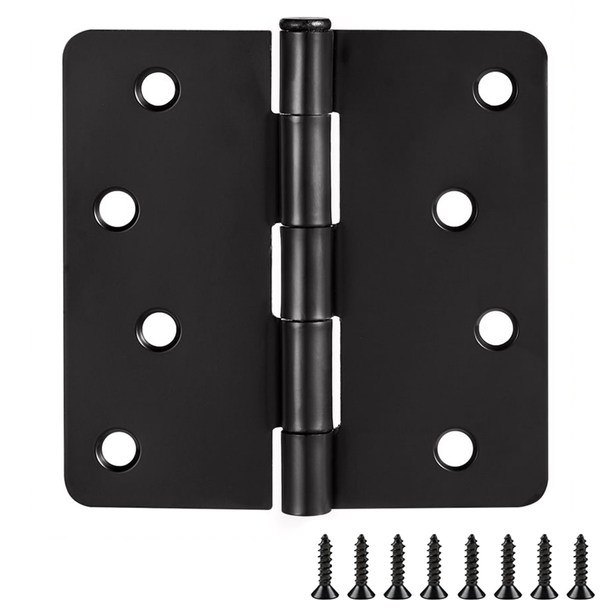 Door Hinges for Interior Doors 3-Pack 4-inch x 4-inch, Design House 1/4-inch Radius Steel Door Hinge Door Hardware, Matte Black, 188946