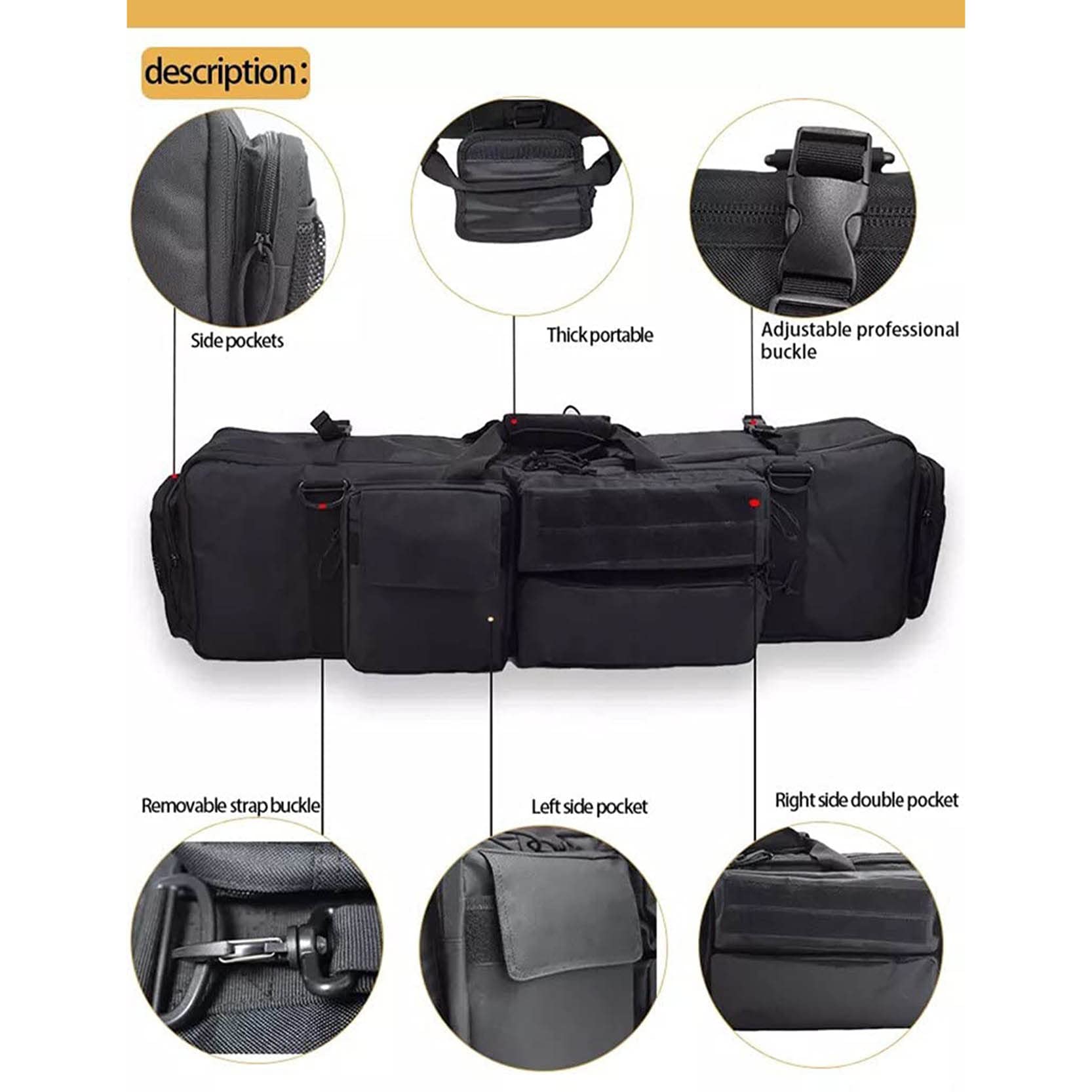 Rifle Bolsa, Airsoft Caza Pistola Funda, Gran Capacidad con Correa de Nylon Táctica Heavy Slip Carrying Dual Rifle Case Bolsa para Caña de Pescar Escopeta Carry