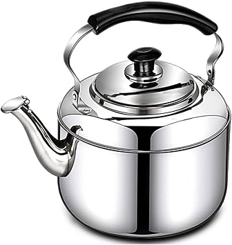 Tea Kettle Stovetop Whistling Stainless, Large Whistling Tea Kettle for Stove Top Cool Handle for Home & Kitchen Size 4L