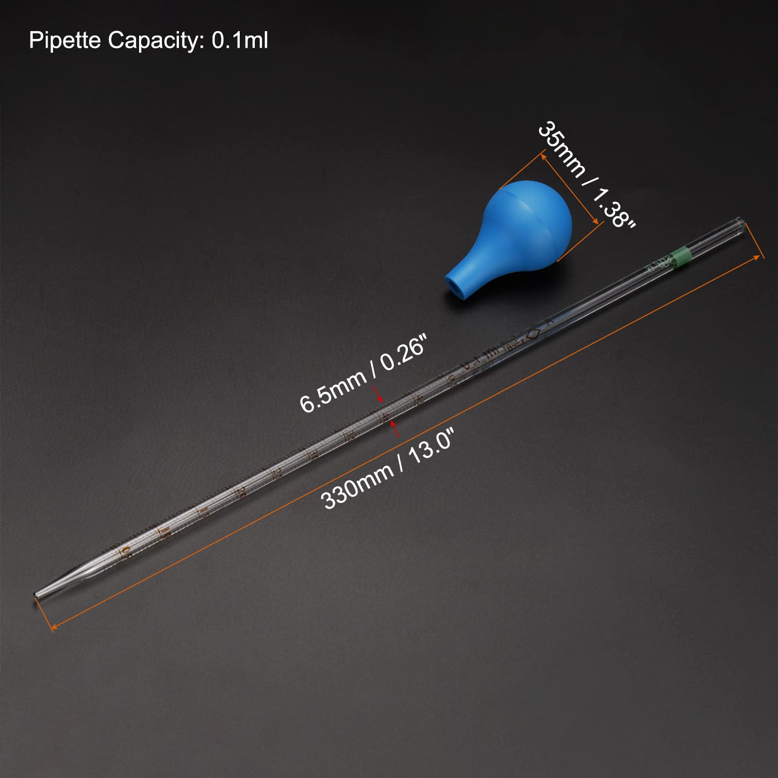 Produktbild von Uxcell Graduierte Tropfpipette Aus Borosilikatglas – 25 Ml, Klar, Ideal Für Labor & Hobby