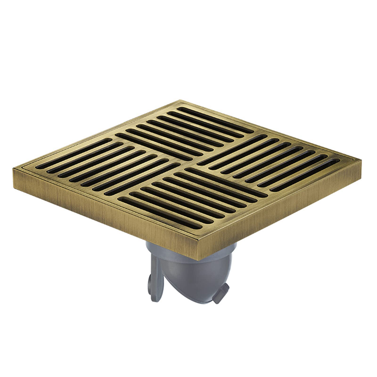 Bonde de douche carrée 15 cm avec grille amovible laiton bronze vert