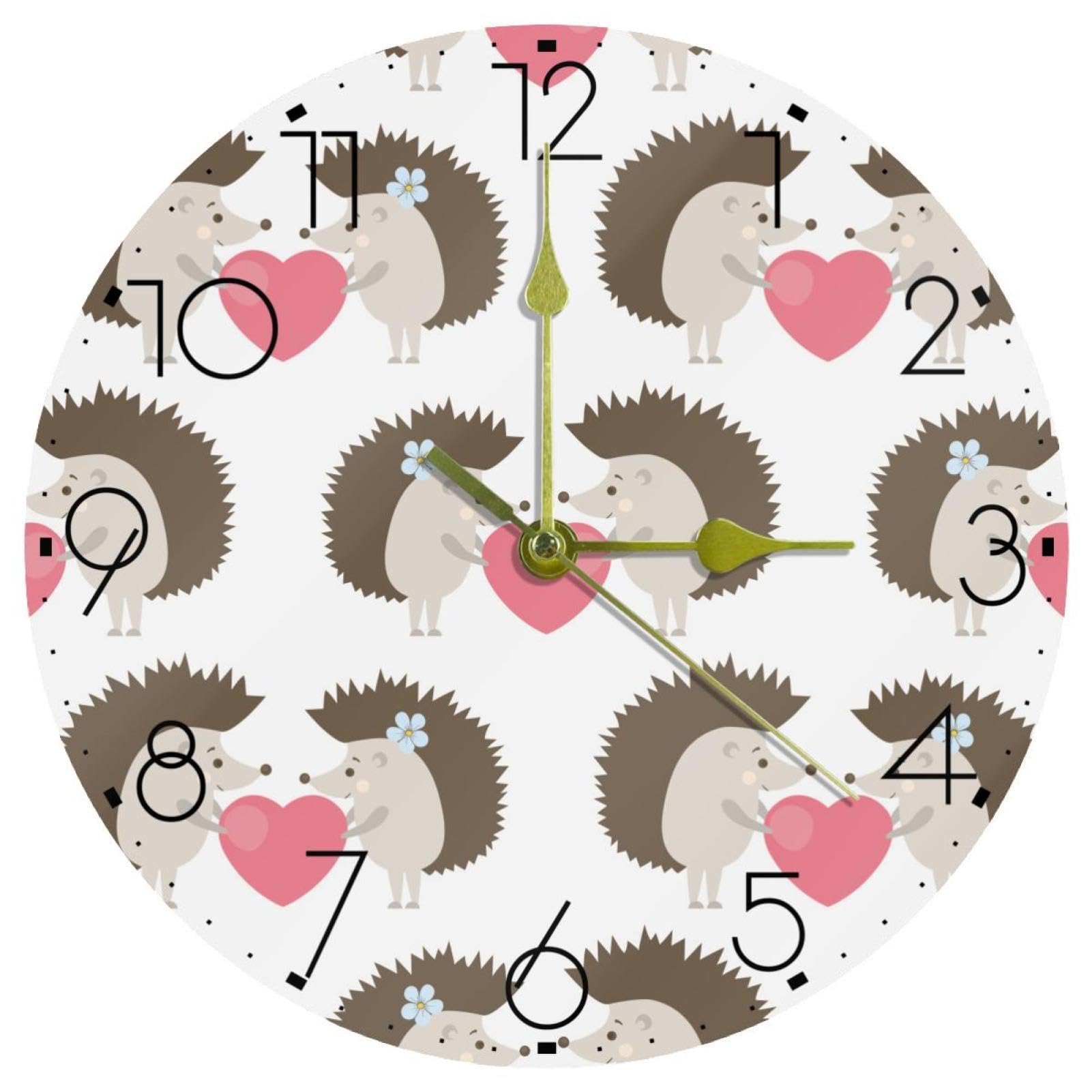 Horloge sans tic-tac pour dormir au calme avec déco hérissons