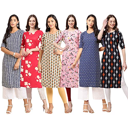 Image of Pinkmint Women's Crepe Digital Print Straight Kurta