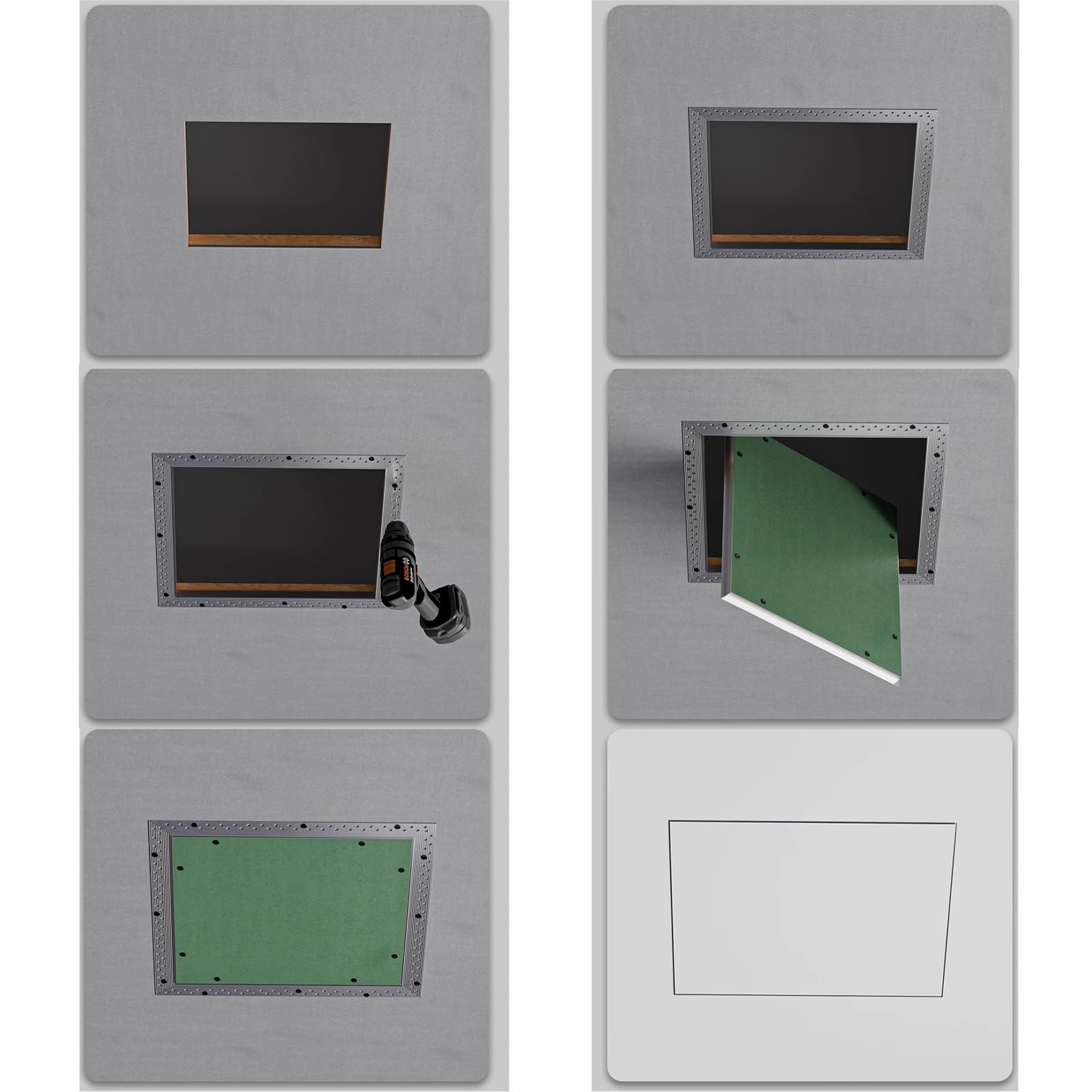 Panel drzwi wejściowych ze stopu aluminium 15 x 15 cm płyta gipsowo-kartonowa sufitowa dostęp do klapy otwierana od góry konstrukcja malowana rama z płyty gipsowo-kartonowej dla łatwej instalacji