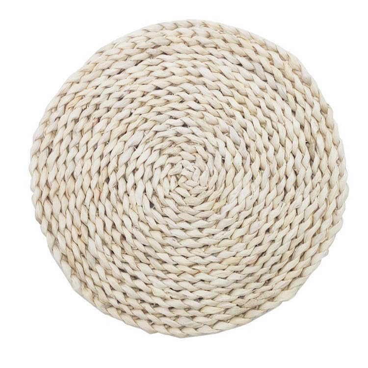 Salvamanteles, Manteles individuales tejidos de 10-33 cm, manteles individuales redondos, manteles individuales de ratán, manteles individuales de mimbre con cáscara de maíz, juego de manteles individ