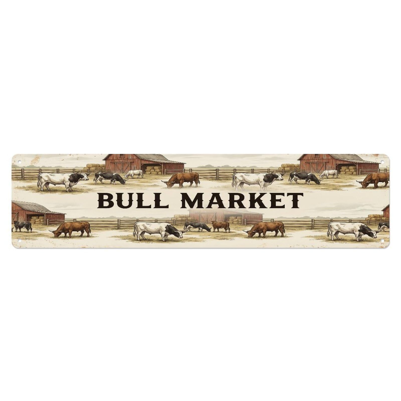 Xanthor Style Metal Tin Sign Vintage Barn Bull Cow Farmhouse Funny Cow Backyard Farm