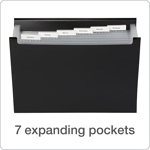 Miniatura 4 de Oxford Archivo expandible de plástico, organizador de archivos de 7 bolsillos con solapa y cable, carpeta de acordeón para papel tamaño carta, 2