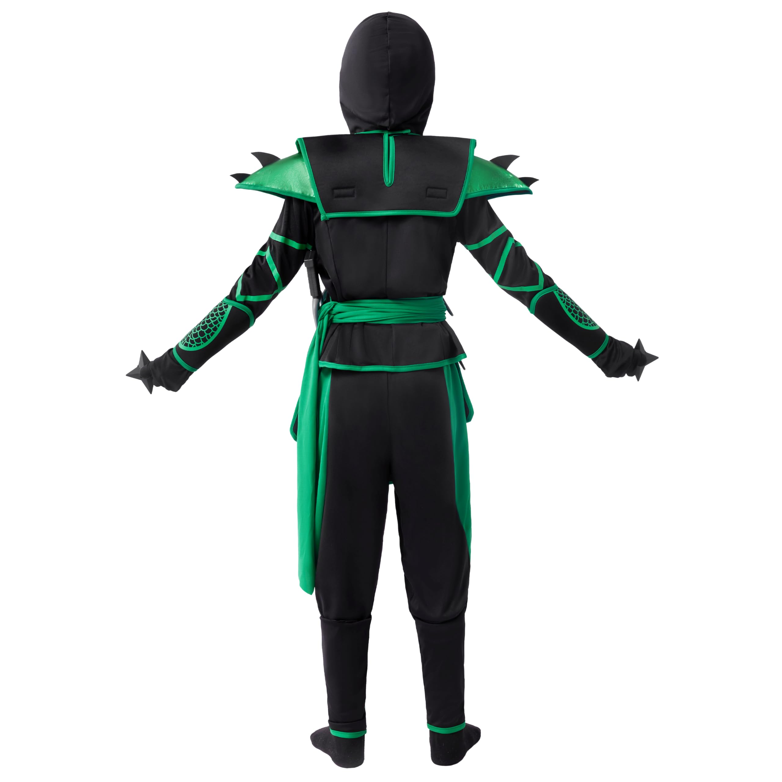 Spooktacular Creations Costume da Guerriero Ninja di Halloween Rosso Nero per Ragazzi Ragazze Festa in maschera di Halloween Feste a tema Ninja Giochi di ruolo