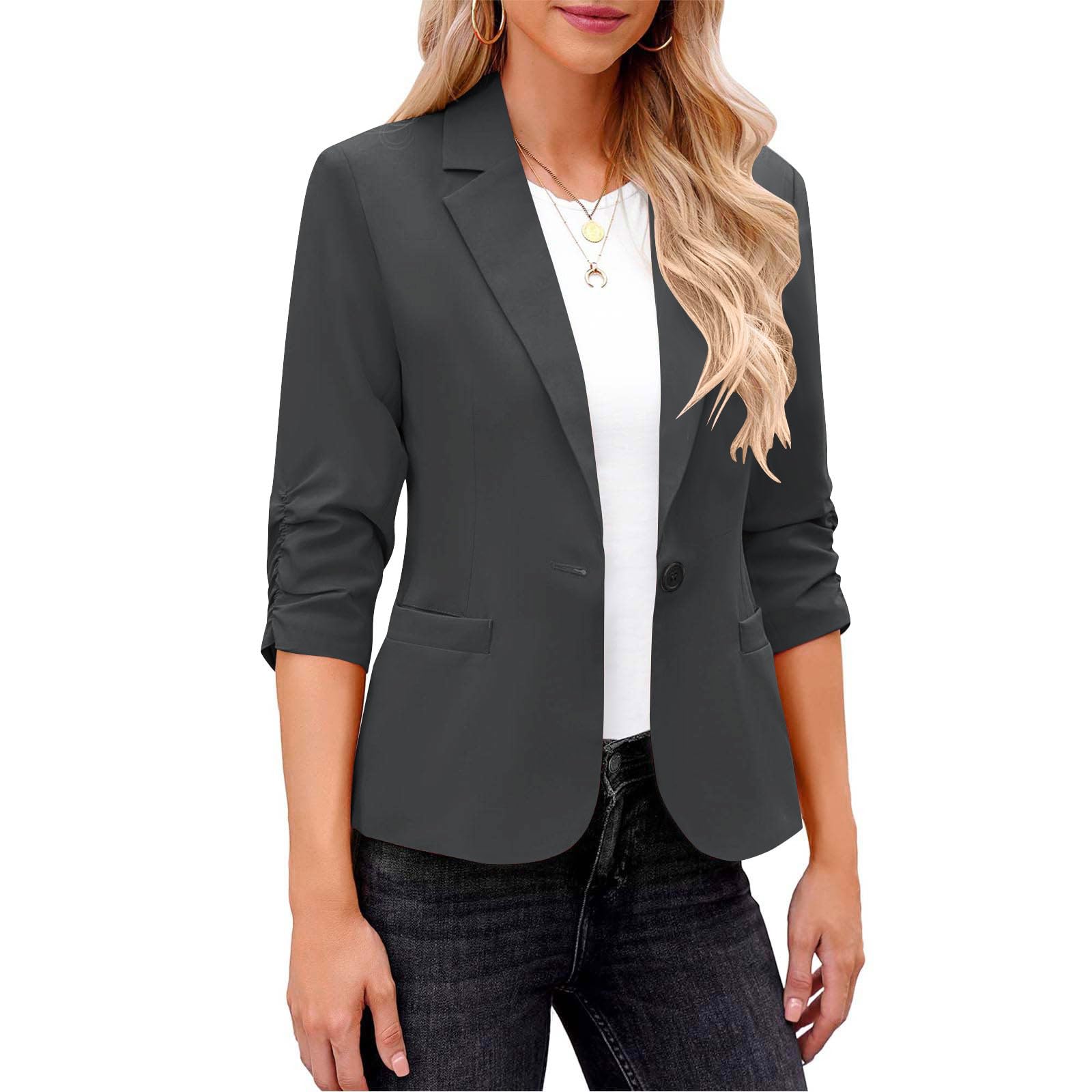 Blazer for Women Summer Casual Suit Womens Blazers Oversized Dressy Clothes Woman Light Cotton Business Suit Jacket