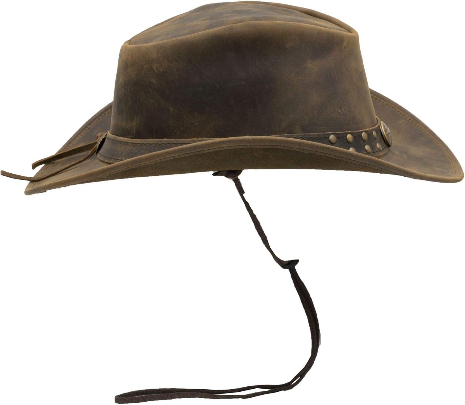 Walker and Hawkes Unisex Leather Cowhide Outback Two-Tone Brisbane Hat - Stylish Sun Protection, Breathable, Travel-Ready - Image 6