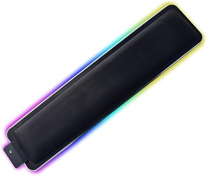 RGB Memory Foam Keyboard Wrist Rest Pad, Mouse Wrist Ergonomic Cushion Set Support for Office, Computer, Laptop, Mac, Comfortable, Lightweight for Keyboard Mouse Easy Typing Pain Relief, Black
