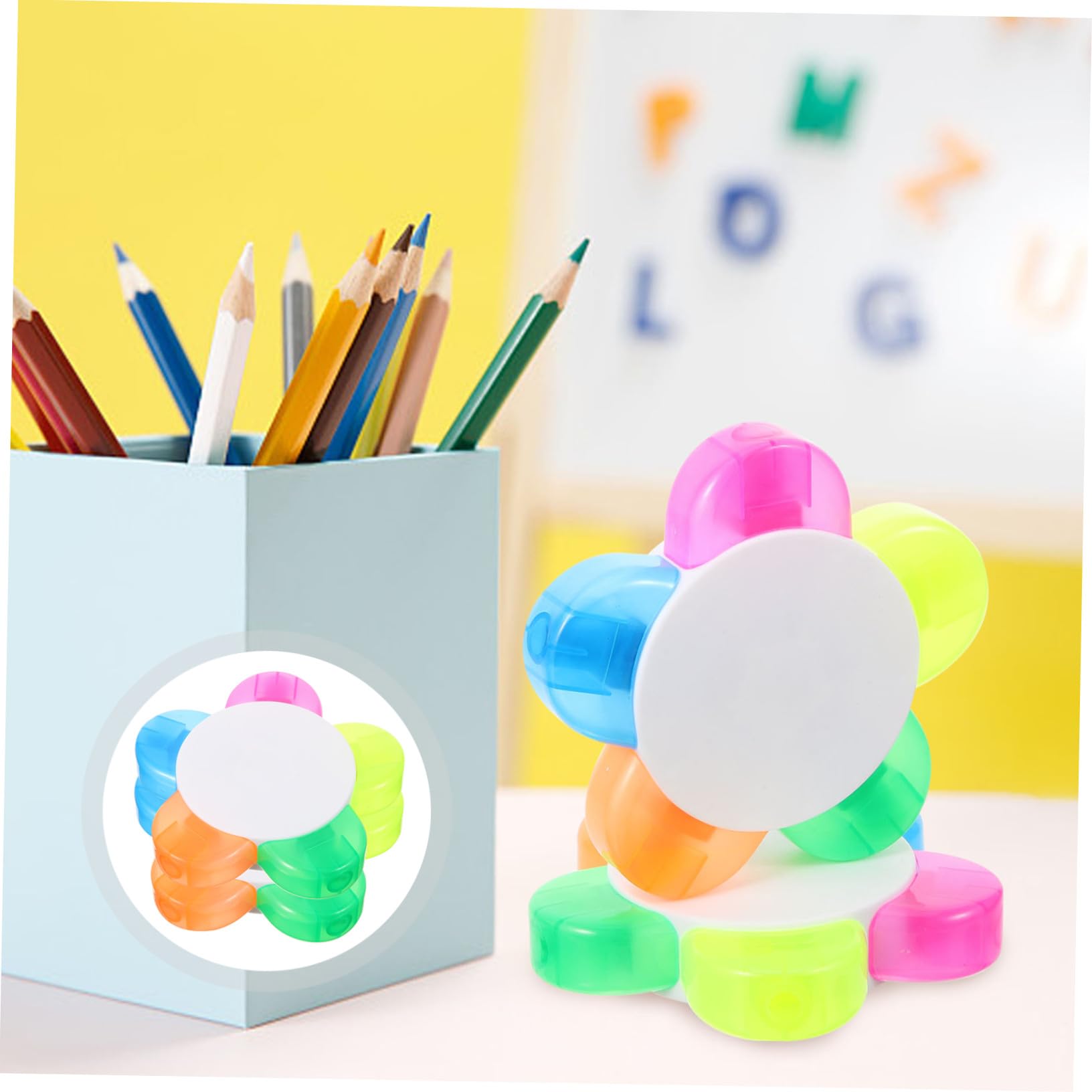 HOMSFOU 10 Stück Petal Highlighter Stifte Fluoreszierende Textmarker mit Blumenblatt-design Langlebige Marker für Schule Büro Studium und Notizenorganisation