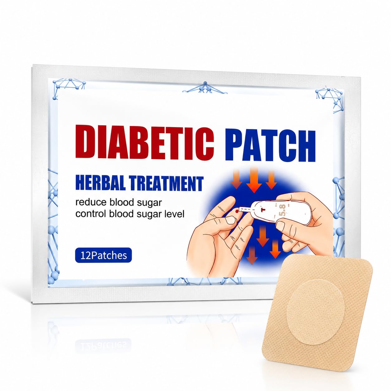 Diabetic Patch Herbal Treatment, Reduces Blood Sugar, Controls Blood Sugar Level, 12 Patches, with Rehmannia, Alfalfa, Hawthorn, Yam, Scutellaria-image-17