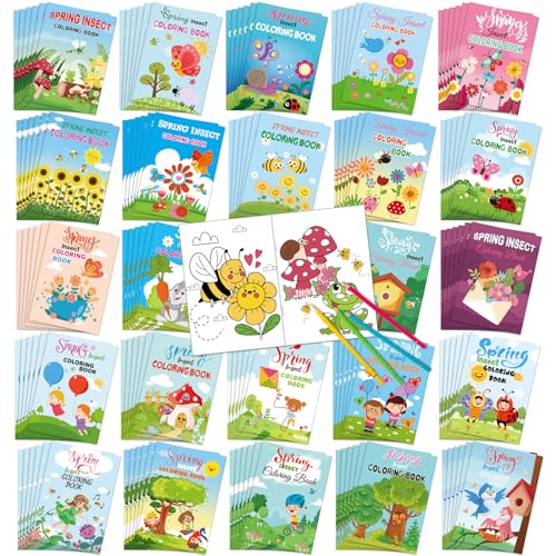 Liliful 144 Pcs Spring Coloring Book Bulk for Adult DIY