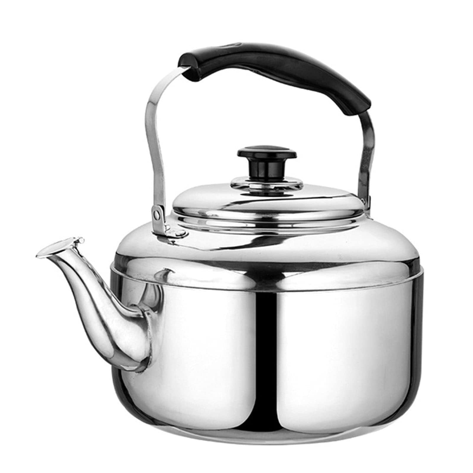 Teekanne, Pfeifender Teekessel aus Edelstahl, gleichmäßige Wärmeverteilung, 2,7 Quart, gebürstete Oberfläche