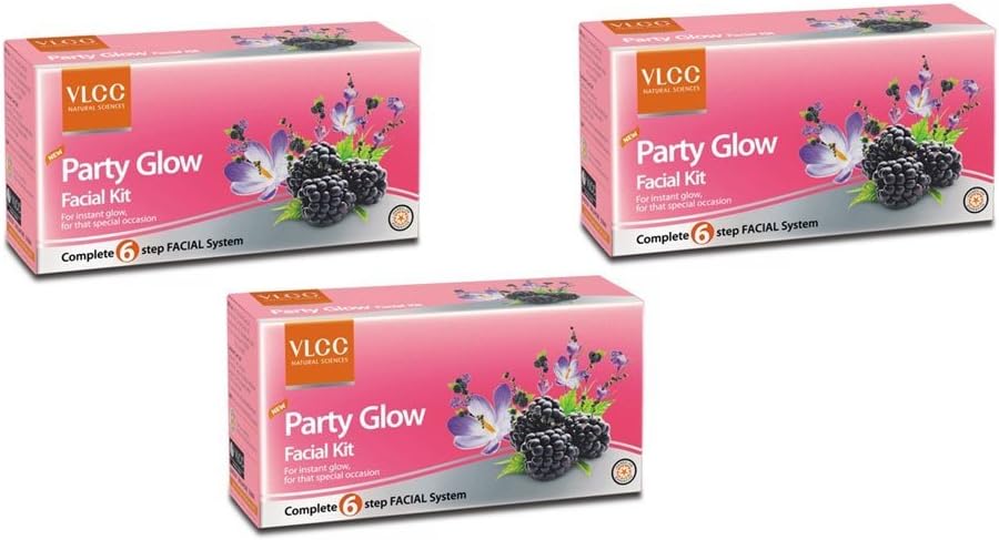 3 x VLCC Party Glow Facial Kit - For instant glow for that special occasion