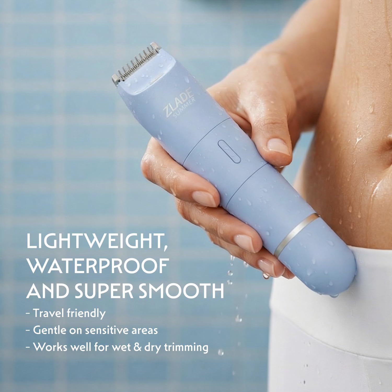 Zlade Summer Vacay 2 in 1 Facial Hair Removal Shaver and Body Trimmer for Women | Face, Body, Bikini Line | Rechargeable with USB C | Waterproof and Showerproof, Easy to Clean Design | Travel Friendly, Compact, Quick and Painless Hair Removal Machine 3