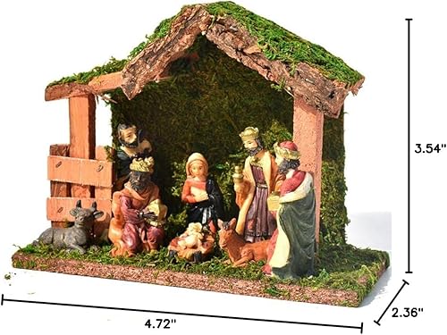 Miniatura 7 de Ochine Juego de Belén de Navidad – Estatuas de Belén de Resina, Adornos, Regalos, Escenas de Mesa de Navidad, Coleccionables, Estatua de Encimera