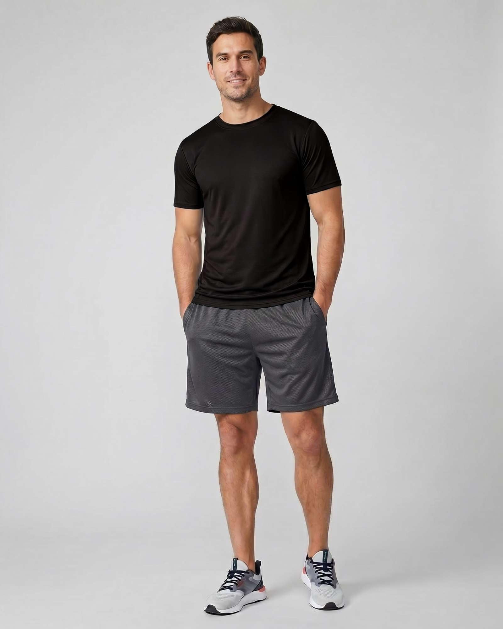 Real Essentials 5 Pack Men’s Active Quick Dry Mesh Crew Neck T Shirts | Athletic Short Sleeve Tee (Available in Big & Tall)
