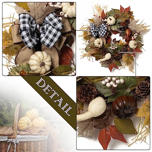 Herbstkranz 45cm Mit Hortensien & Beeren - Türkranz Für Erntedank & Thanksgiving