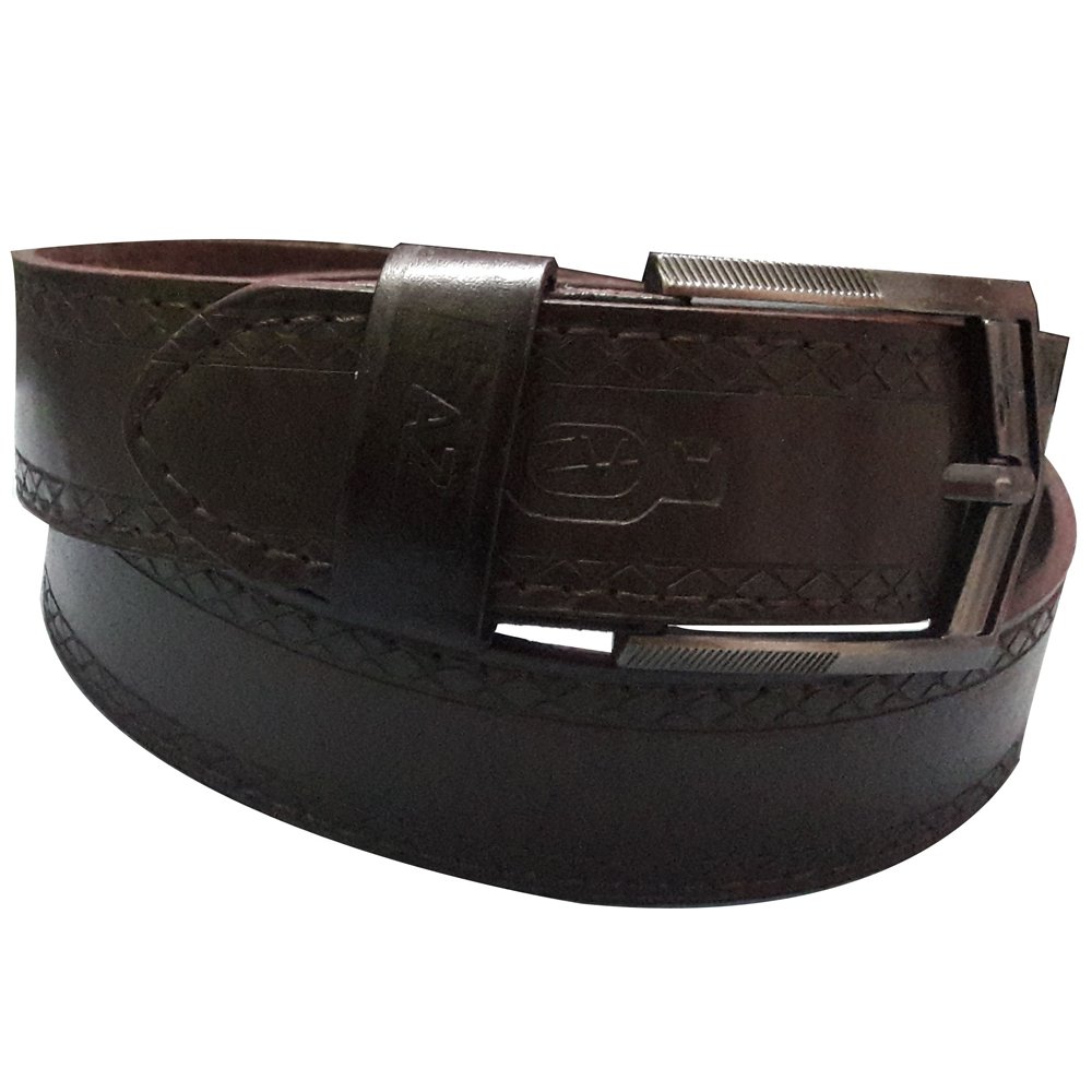 QTM MENS BROWN LEATHER BELT