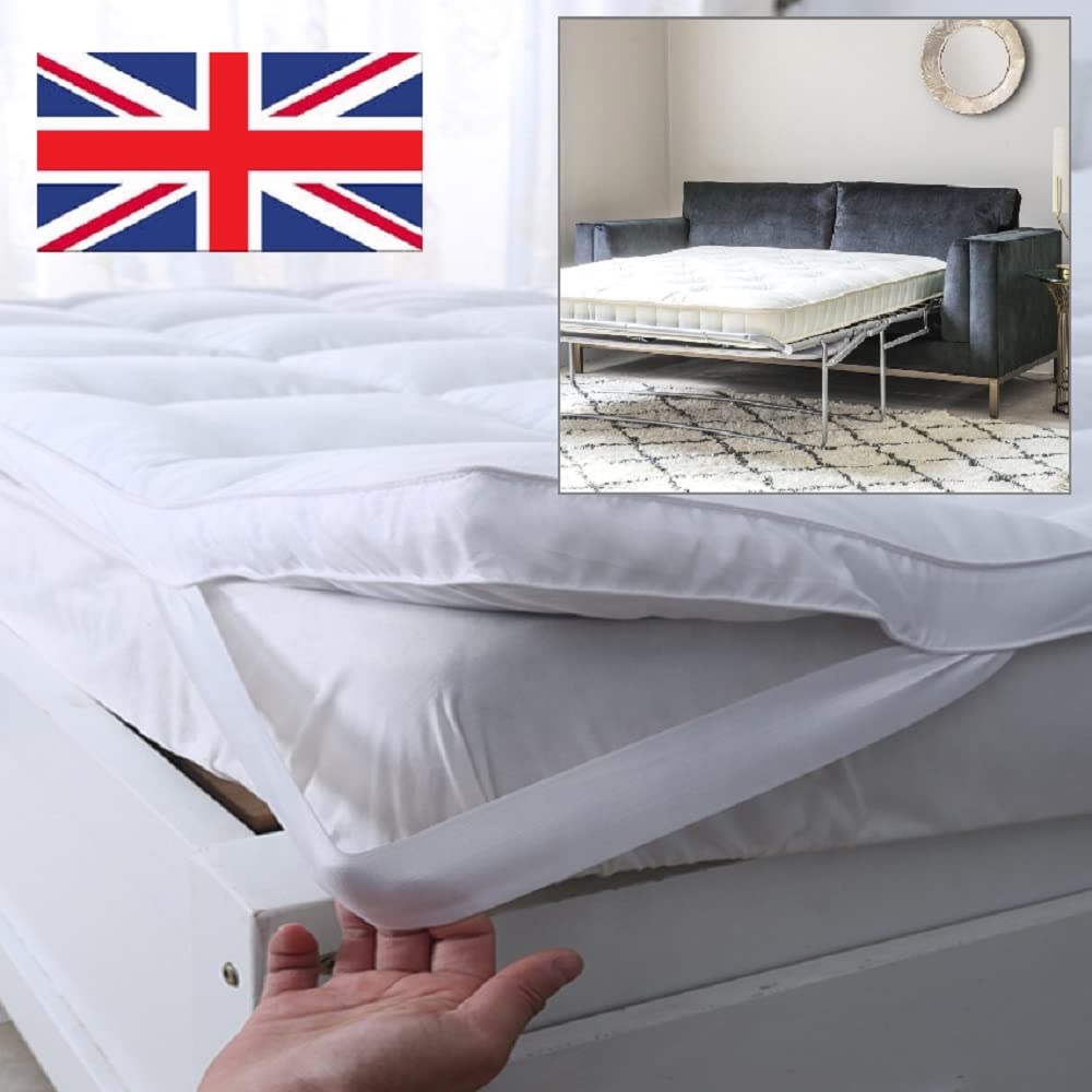 SOFA BED / PULL OUT BED 800g PANEL MATTRESS TOPPER "PREMIUM RANGE" (4 Corner Elastic Anchors) 30" x 75"