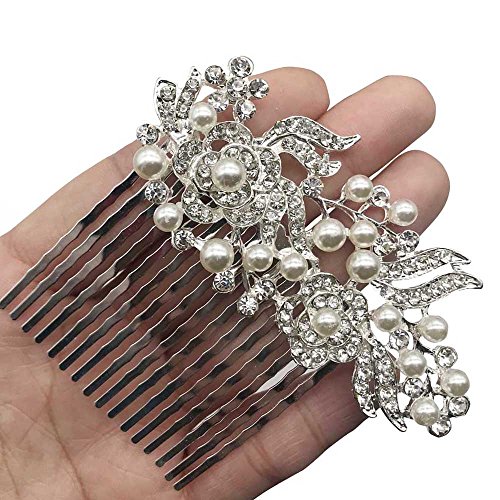 Gracewedding Peines para el pelo de novia con cristales para mujeres y...