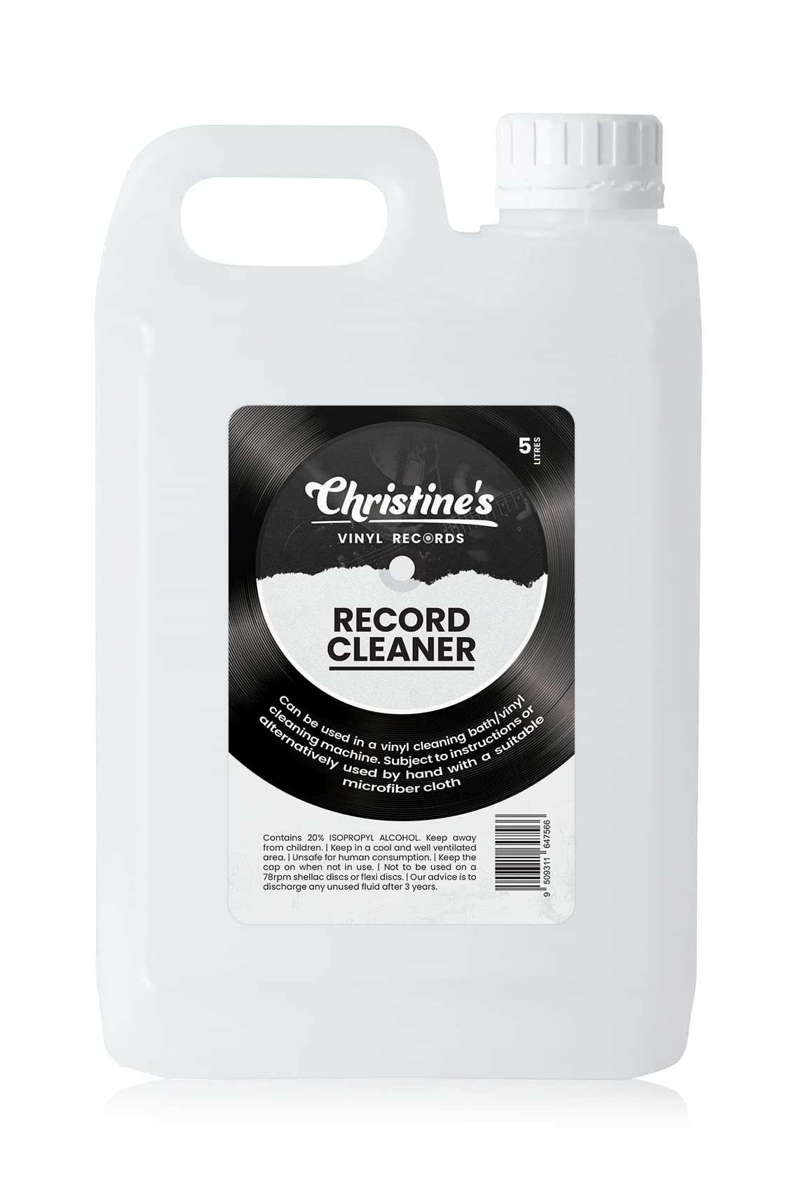 Vinyl record cleaner solution - washer cleaning liquid to remove dust and protect your LP records - purest quality (5 Litre)