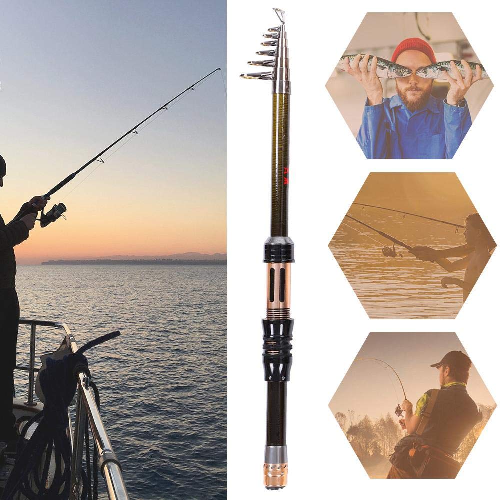Dioche Wędka teleskopowa, Protable Carbon ultra krótka sekcja Mini Sea Fishing Pole