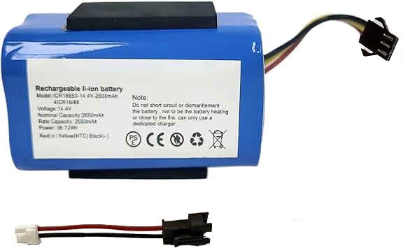 Replacement Battery with NTC for ZAWC BR151, MAMNV BR151, iMartine BR151, ONSON BR151, ZC was BR151, XlEBro Life BR151 Robot Vacuum,14.4V 2600mAh
