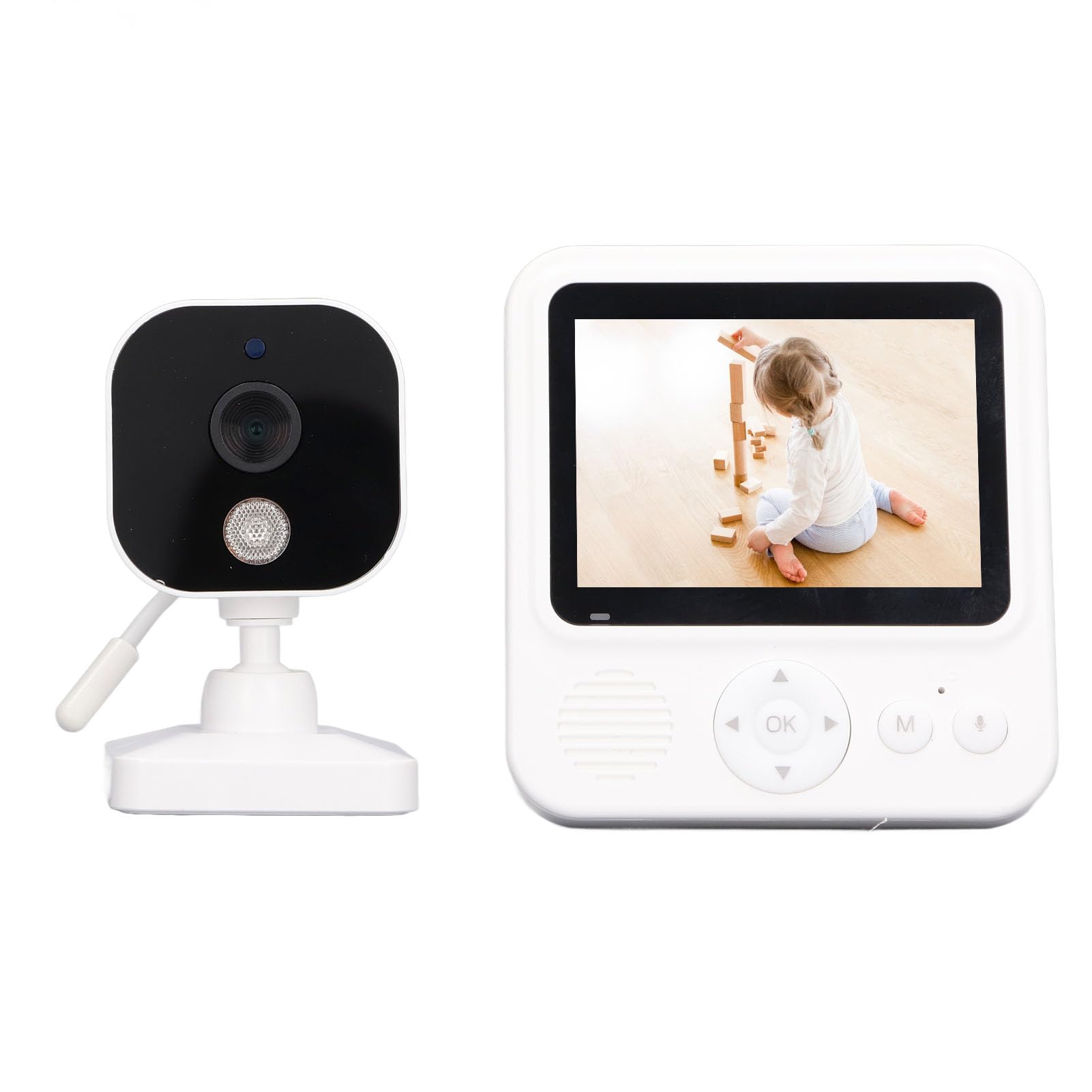 Airshi Moniteur pour bébé télécommandé Multifonctionnel 100-240 V Détection des Pleurs Moniteur d'appel Bidirectionnel de 2,8 Pouces Transmission sans Fil pour Chambre de Personnes âgées