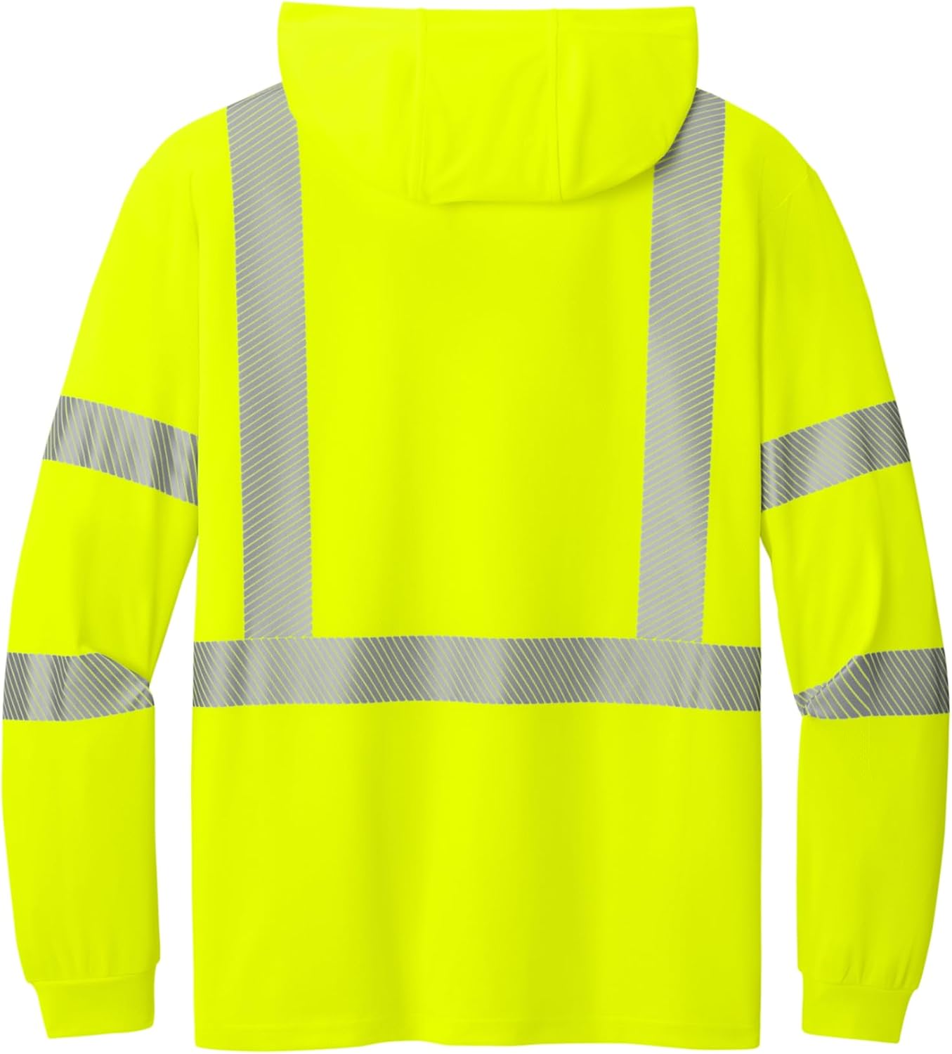 CornerStone Unisex ANSI 107 Class 3 Long Sleeve Segmented Tape Hooded Tee | Reflective Safety Work Shirt for Men & Women