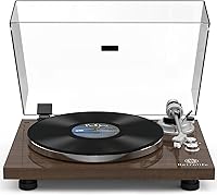 Vista 14 de Tocadiscos con salida inalámbrica, brazo de fibra de carbono, reproductor de vinilo con plato de aluminio, transmisión por correa, tocadiscos LP