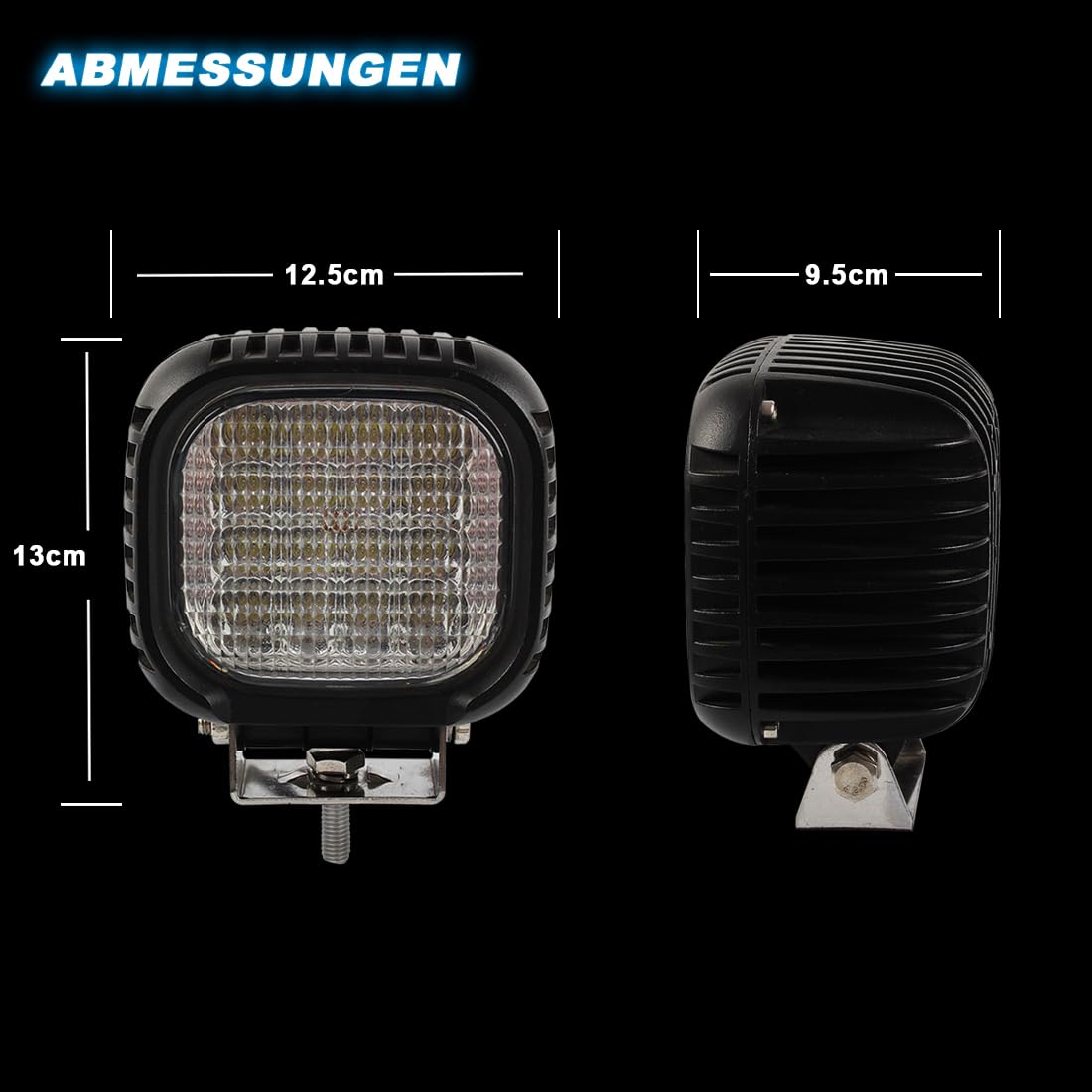 48W CRE LED Arbeitsscheinwerfer 12V 24V Zusatzscheinwerfer 4800LM Offroad Scheinwerfer Motorrad Flutlicht für Traktor Bagger offroad SUV ATV UTE UTV (2 Stück)