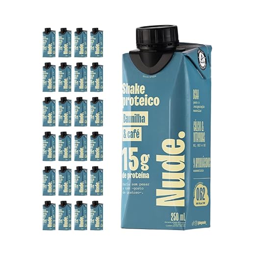 Nude Shake Proteico Baunilha e Café 250ml - Pack 24 Unidades