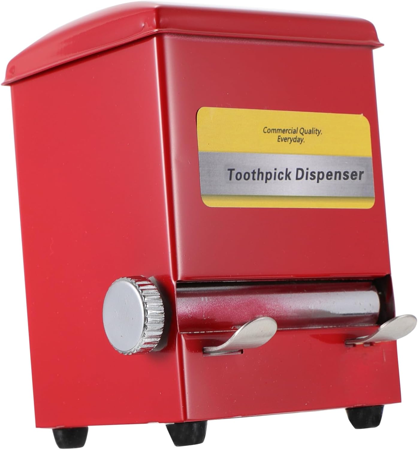 Garneck Stainless Steel Toothpick Organizer Retro Automatic Dispenser Toothpick Storage Box for Home Kitchen Office Restaurants Bars