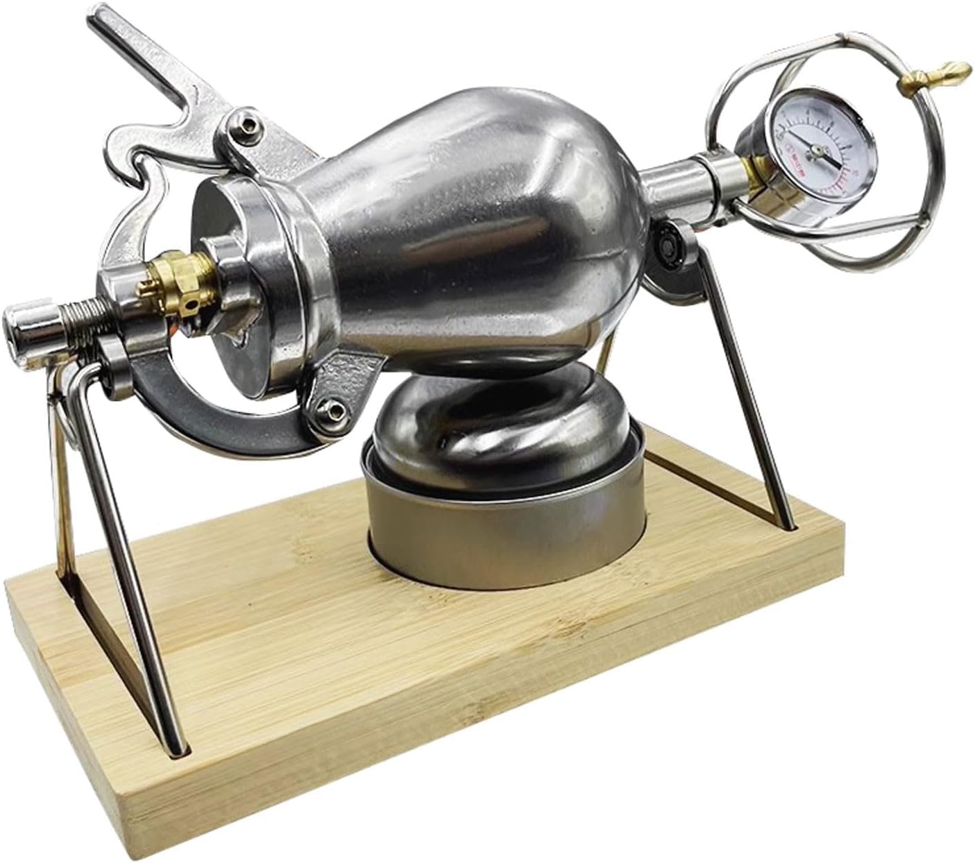 Máquina de Palomitas de maíz Manual con manivela, cañón de Palomitas de Alta presión, 100 ml/230 ml, pequeña máquina de Palomitas de maíz Manual de Acero Inoxidable para el hogar (Color: 100